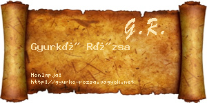 Gyurkó Rózsa névjegykártya